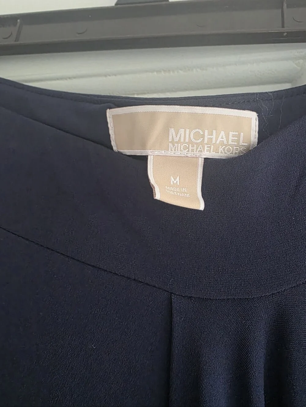 Michael Kors Navy Asymmetrical Midi Skirt
